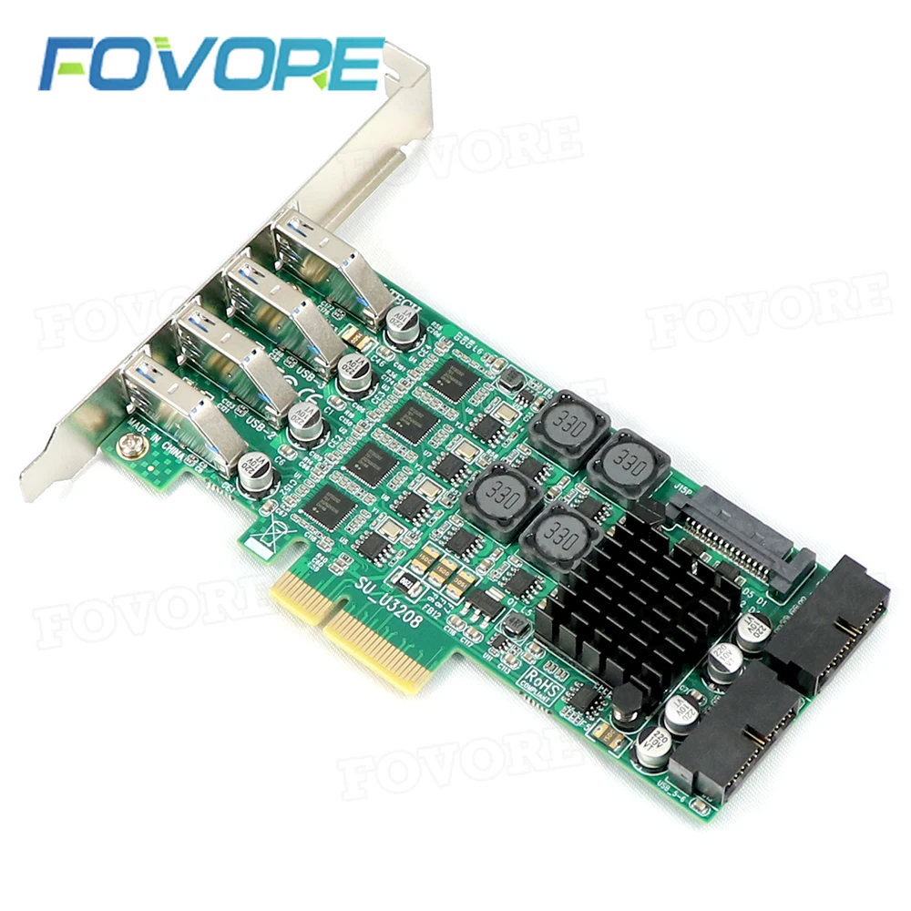 Плата расширения PCI Express PCI-E к USB 3 0 8 портов контроллер SATA независимый 4-канальный
