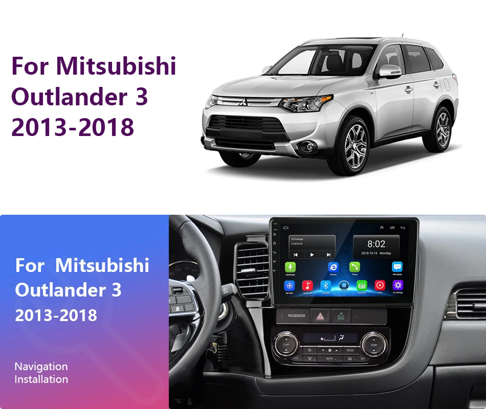 Для Mitsubishi Outlander 3 GF0W GG0W 2012- 2G+ 32G Android 8,1 4G HiFi автомобильный Радио Мультимедиа Видео плеер навигация gps 2 Din