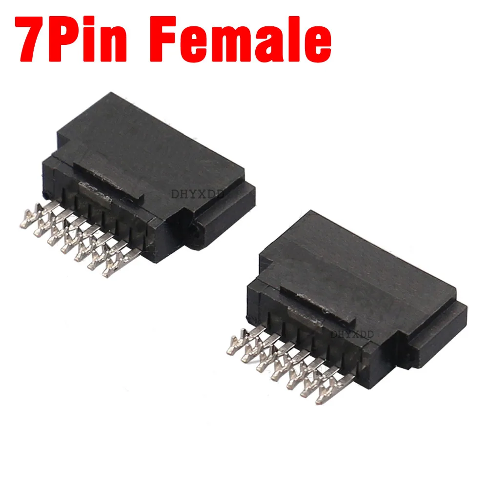 SATA 7Pin 암 시트 커넥터 인터페이스 180도 스트레이트 바늘 리벳 팅 유형 7P SATA 전원 공급 장치 용접 와이어 소켓