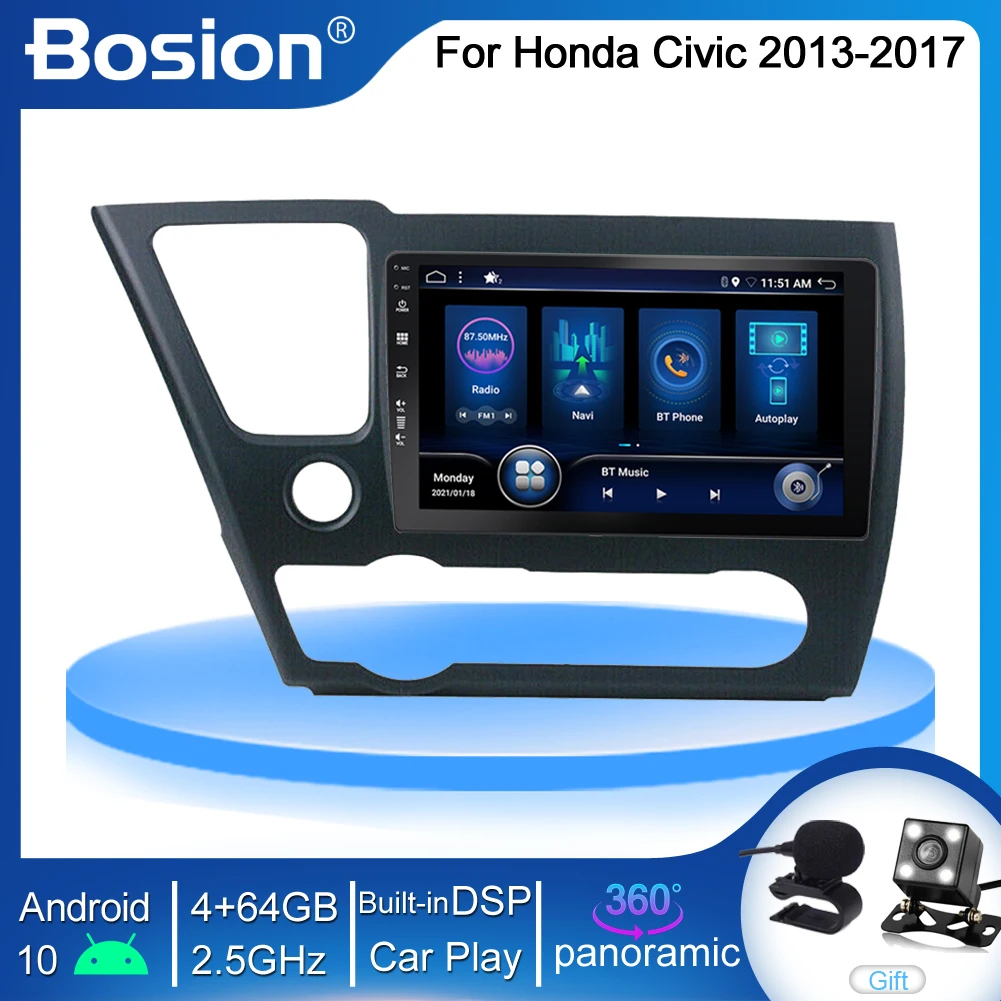DSP Android 10 4 Гб ОЗУ 64 ПЗУ автомобильное радио мультимедийный плеер для Honda Civic 9 2013 2014