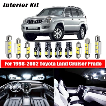 

14pcs White Canbus W5W Car LED Light Bulbs Interior Kit For Toyota Land Cruiser Prado 1998-2002 Map Dome Lamp Plug n Play