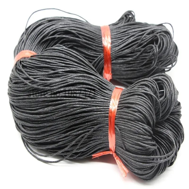 new 400m 1mm 1.5mm fashion Cotton Wax Cord line Black rope cord string diameter bundle Jewelry accessories and parts Choose vari