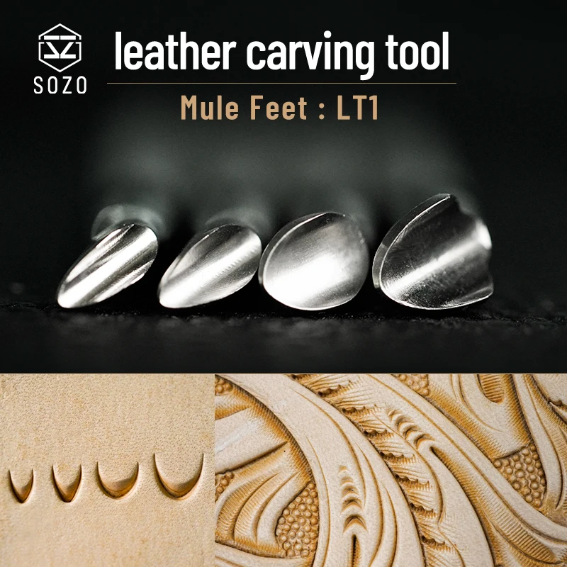 SOZO LT1 Lather Carving Tool Mule Feet DIY Handmade Stamping-print Embossing Stamps Saddle Making 304 Stainless Steel | Дом и сад