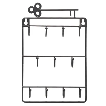 

Iron Wall Mounted Hooks 11 Hangers Decorative Key Holder Coat Hat Rack Home Decor Storage Organizer Key Holder Wall