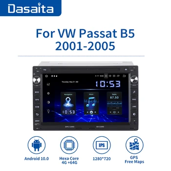 

Dasaita 2 Din Android 10.0 Car GPS Raio for VW Passat(MK5) Jetta Bora/Polo(MK3,4) Golf(MK4) Citi Golf,Chico Sharan Transporter