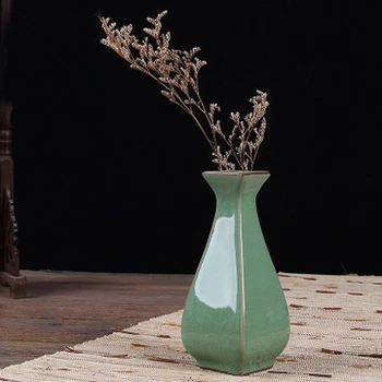 

Jingdezhen Ceramic Vase Retro Antique Crack Coarse Pottery Tottery Table Decoration Ceramic Arts Flower Vases Gift