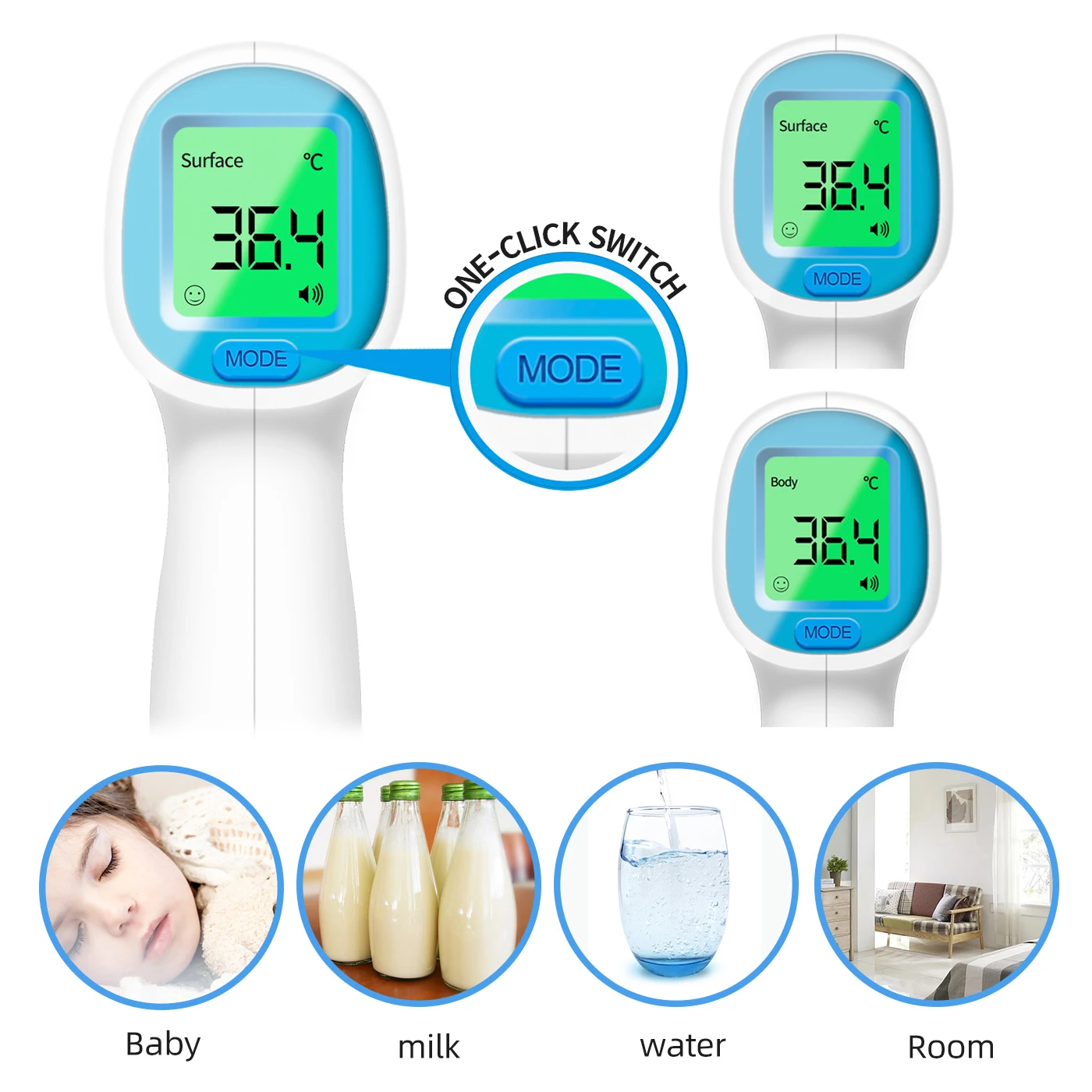 Инфракрасный термометр Бесконтактный инфракрасный термометр ЖК-цифровой термометр для детей измерение температуры тела