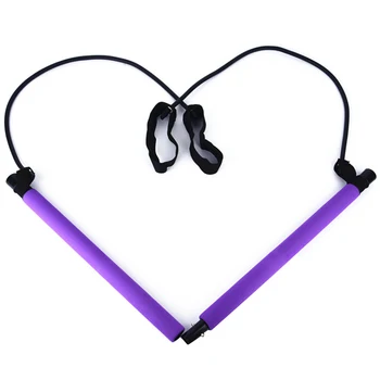 

Portable Pilates Bar Kit Resistance Band Yoga Exercise Foot Loop Toning Bar Yoga Pilates for Yoga Stretch Twisting Sit-Up Bar