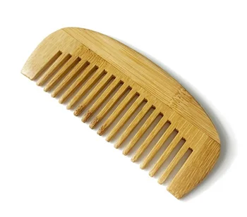 

1PCS Natural Bamboo Wood Wide Tooth Comb Wholesale No Handle Comb For Men Beard Care/For Women Hair Care Engrave Logo 14.8X5.5CM