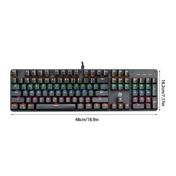 

USB Wired Gaming Keyboard 104 Key Colorful LED Backlit Mechanical Keyboad Computer Laptop Luminous Keypad for Office