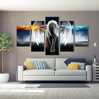 

5 Pieces Angel Wings Abstract Images Print Canvas Wall Art Decor