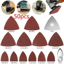 

50pcs Mix Sanding Paper Kit +2Pcs Sanding Pad Oscillating Multi-tool Sandpaper Triangle Oscillating Pads Sandpaper Power Tools