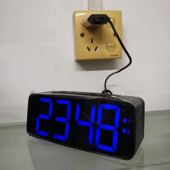 

Large Digital LED Alarm Clock Brightness Adjustment Multifunction Snooze Function Bedroom LED Table Clock Electronic Desk Watch