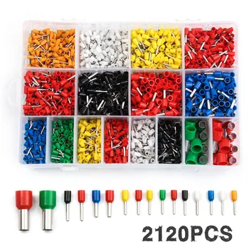 

2120PCS Insulated Cord Pin End Terminal Bootlace Ferrules Kit Set Wire Copper Q02 Wire Electrical Connector Crimp Terminal