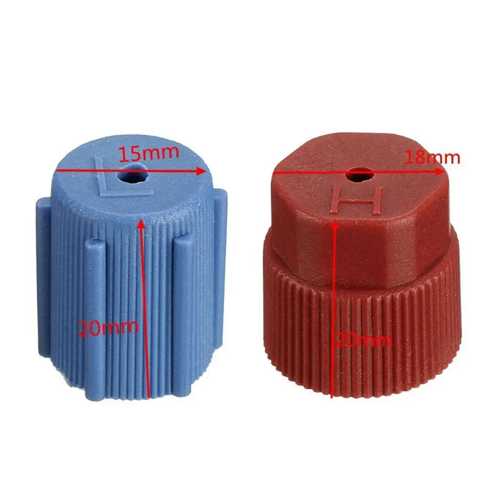 10Pcs Car A/C System Charging Port Service CapR134a High Low Side ValveAdapter Dust CapRed Blue Car Air Conditioning