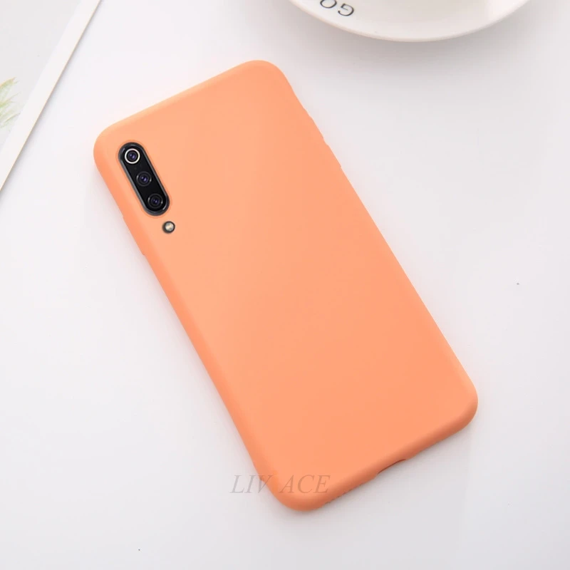 Жидкий силиконовый чехол для телефона для xiaomi mi 9 se lite pro a3 xio mi мягкий чехол-накладка для xiaomi mi 9 9se xiaomi 9 fundas - Цвет: Orange