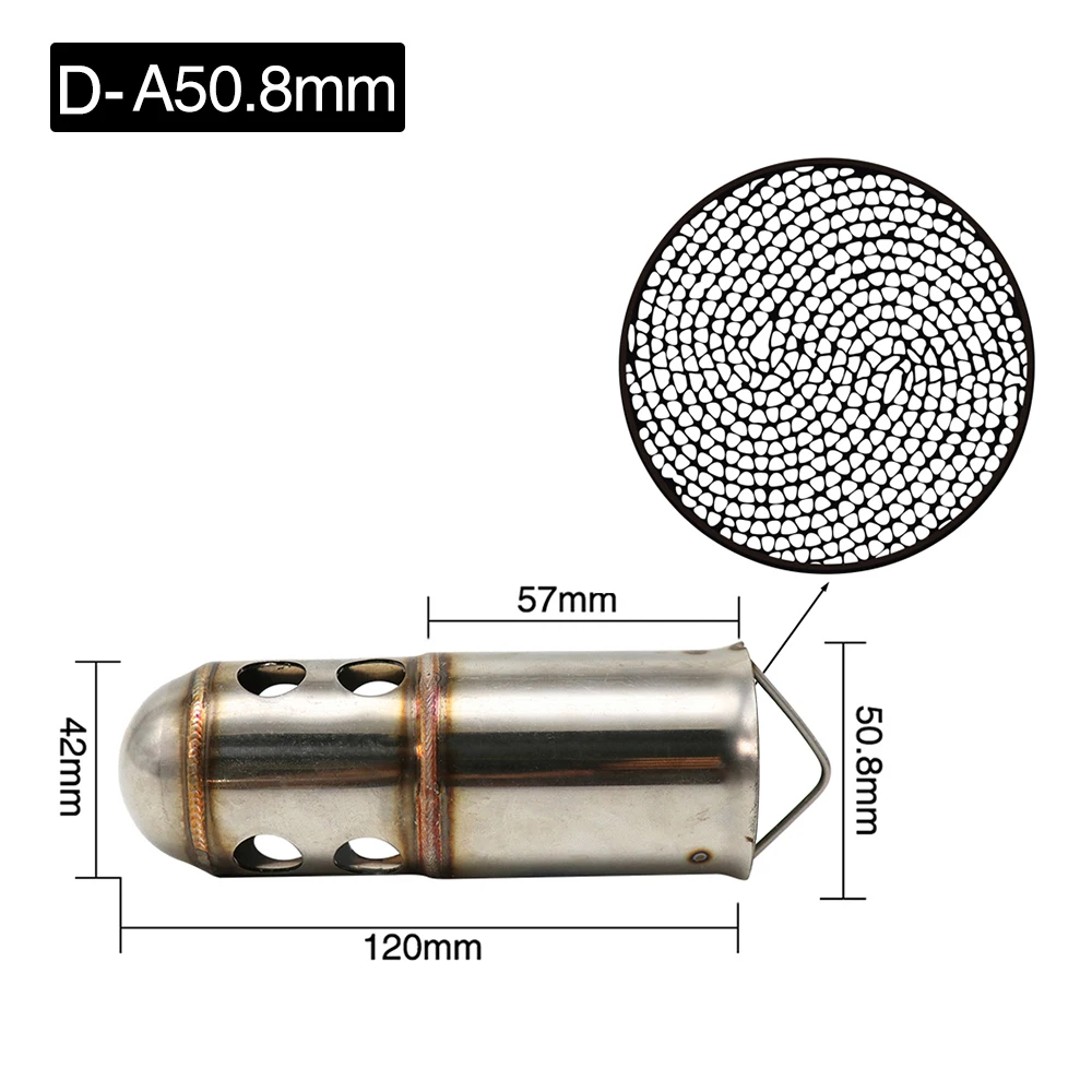 Alconstar-50,8 мм/60 мм мотоцикл выхлопной глушитель выхлопной трубы вставка Catalyst дБ убийца Шум Элиминатор трубы труба глушителя для Honda KTM - Цвет: D-A50.8