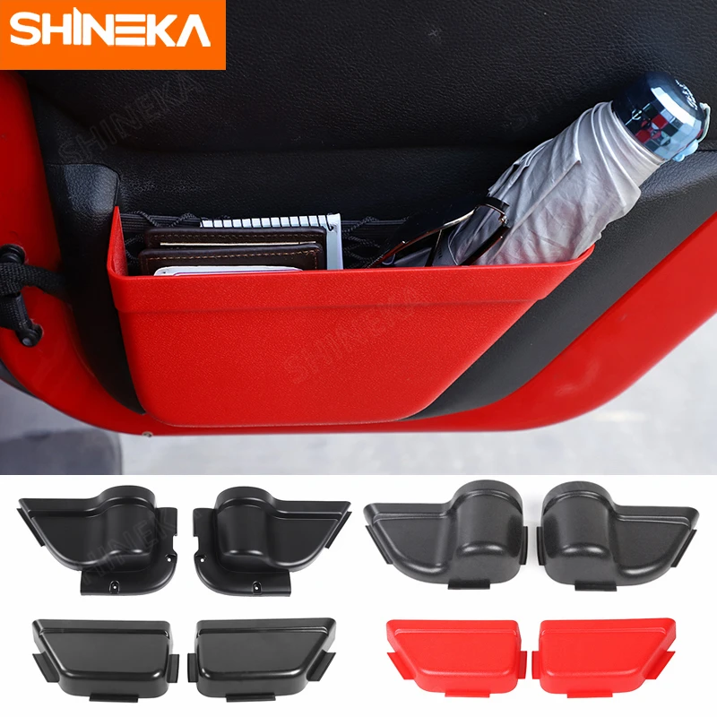 SHINEKA Stowing Tidying Car Front Rear Door Net Pocket Storage Box Organizer For Jeep Wrangler JK 2011-2017 2/4 Door Accessories