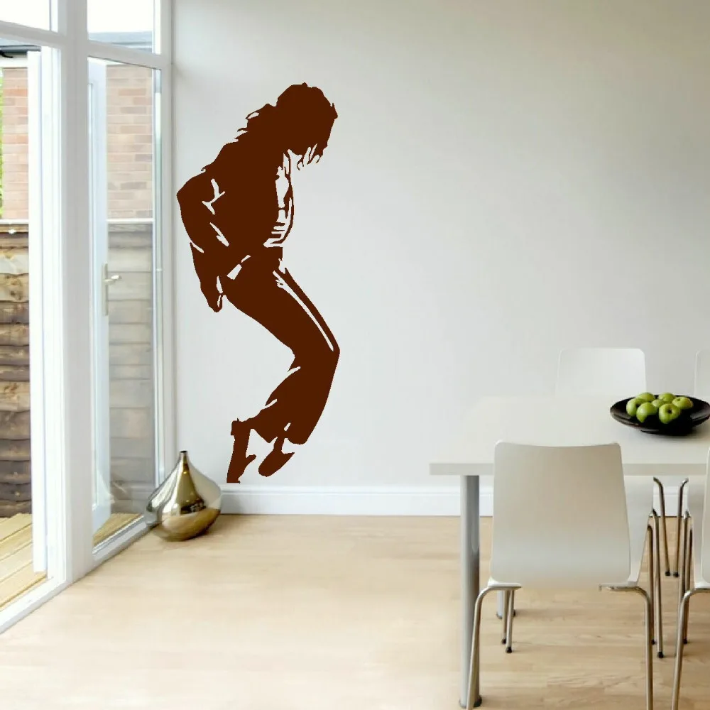 Dance stars Wall Decals Vinyl Michael Jackson Image Boys Bedroom Decor Wall Sticker Removable Home Living Room Decoration Z526