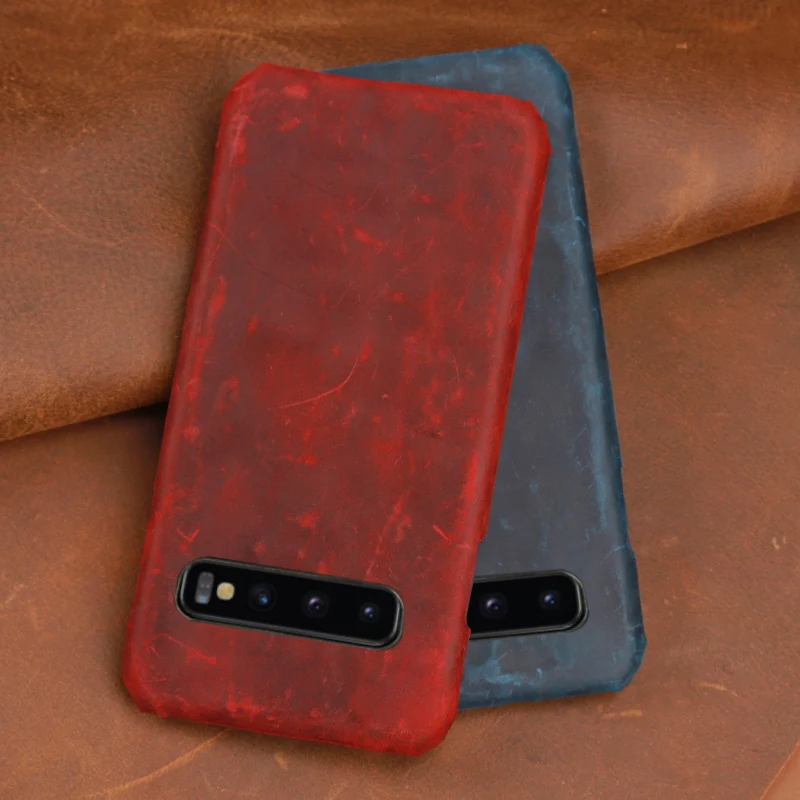 Чехол для мобильного телефона Samsung s10 lite a10 a80 s4 s5 note 4 5 7 a3 a5 a6 a7 a8 2016 a9 2017 Crazy horse кожа j3