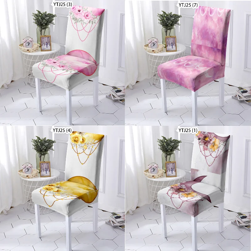 Coprisedie in stile vegetale europeo coprisedili elasticizzati per sedie da  cucina stampa fiori sedie da soggiorno