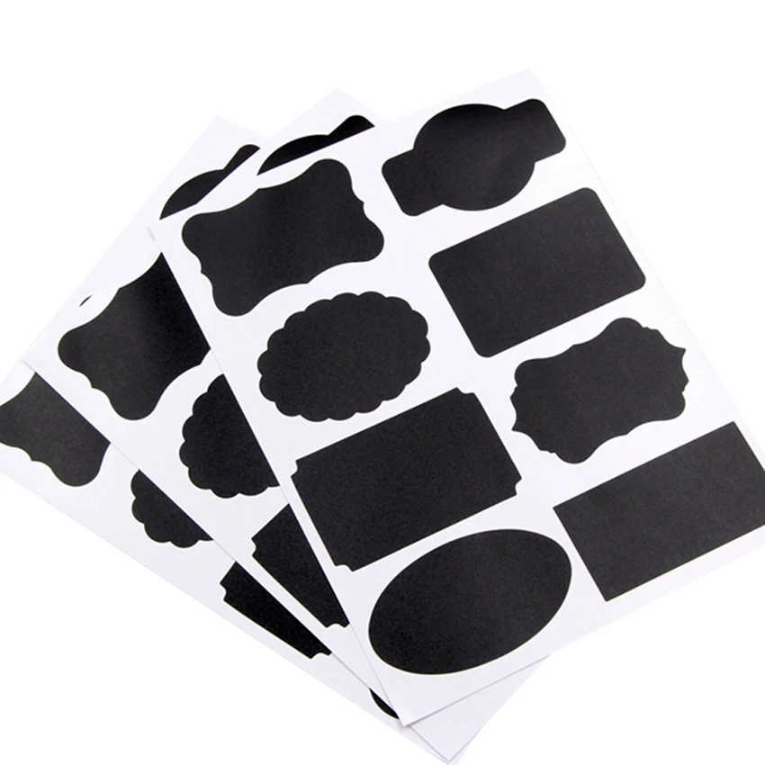 

40pcs/lot Waterproof 8 Kinds Of Pattern Blank Stickers Black Sealing Stickers DIY Gift Package Decoration Product Note Label