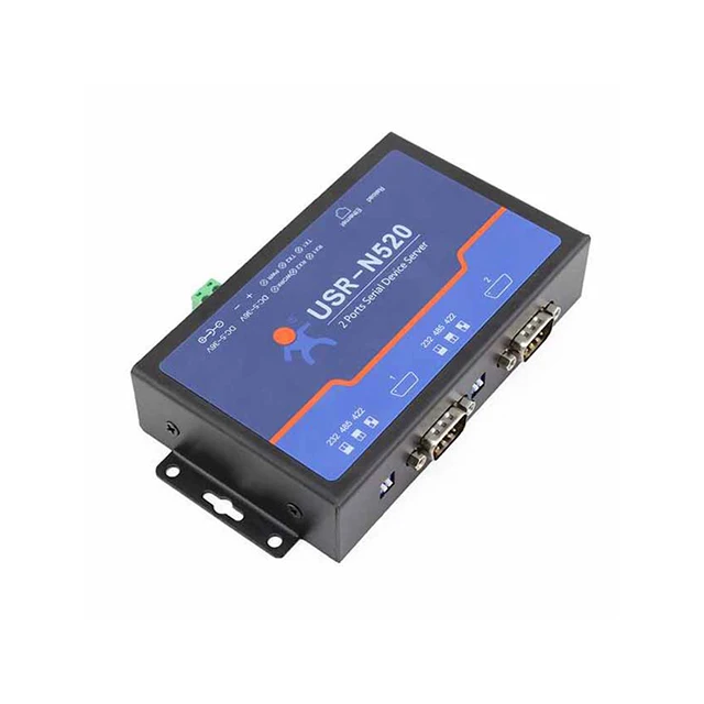 

A15-- USR-N520 double serial device server can realize transparent transmission between TCP/UDP data package RS232/RS485/RS422