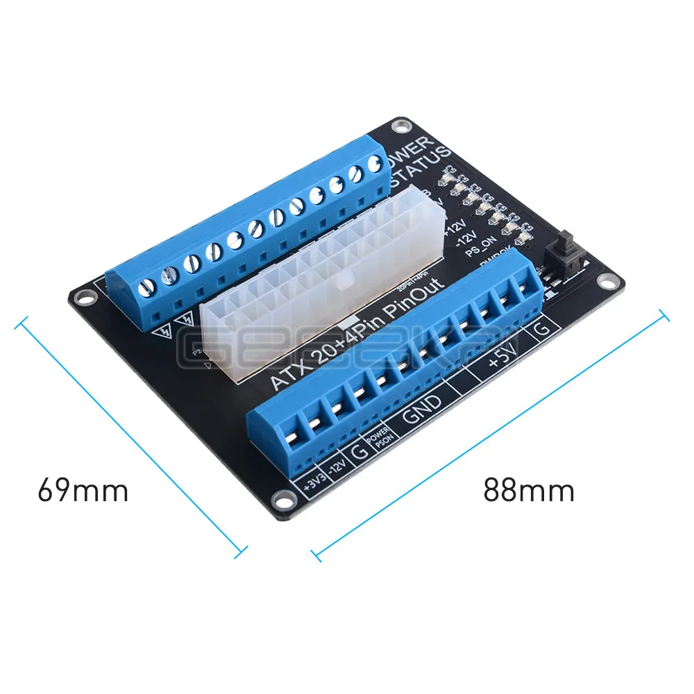 24/20-pin ATX DC Power Supply Breakout Board GeeekPi dc power supply board