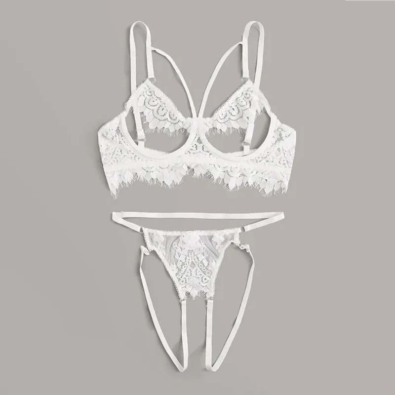 

Women Sexy Lingerie Lace Babydoll Open Bra Set G-String Underwear Nightwear Brief Set Sissy Panty lingerie sexy hot erotic porno