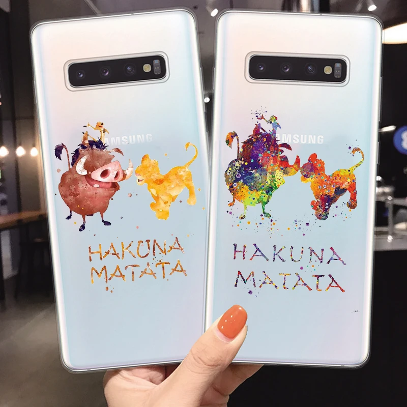 Мягкий ТПУ чехол Lion King Pumba Hakuna Matata для SamsunS7 S8 S9 S10PIUS NOTE8 9 10PIUS J5 J7 2016
