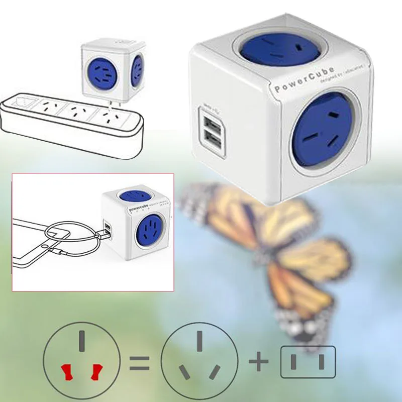 Создание гнездо адаптер usb-портов коммутируемый разъем расширяемый Синий Многофункциональный