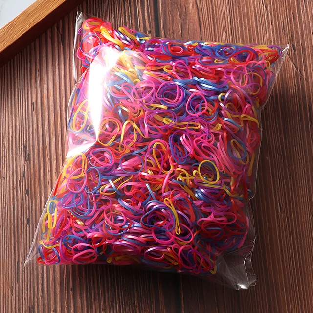2000pcs Girls Hair Bands Hair Accessories Nylon Rubber Band Elastic Headband Children Ponytail Gum Holder Bands Kids Ornaments opp bag-8