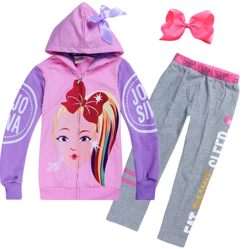 JOJO Siwa/спортивный костюм для девочек пальто и брюки Детские комплекты ropa adolescente