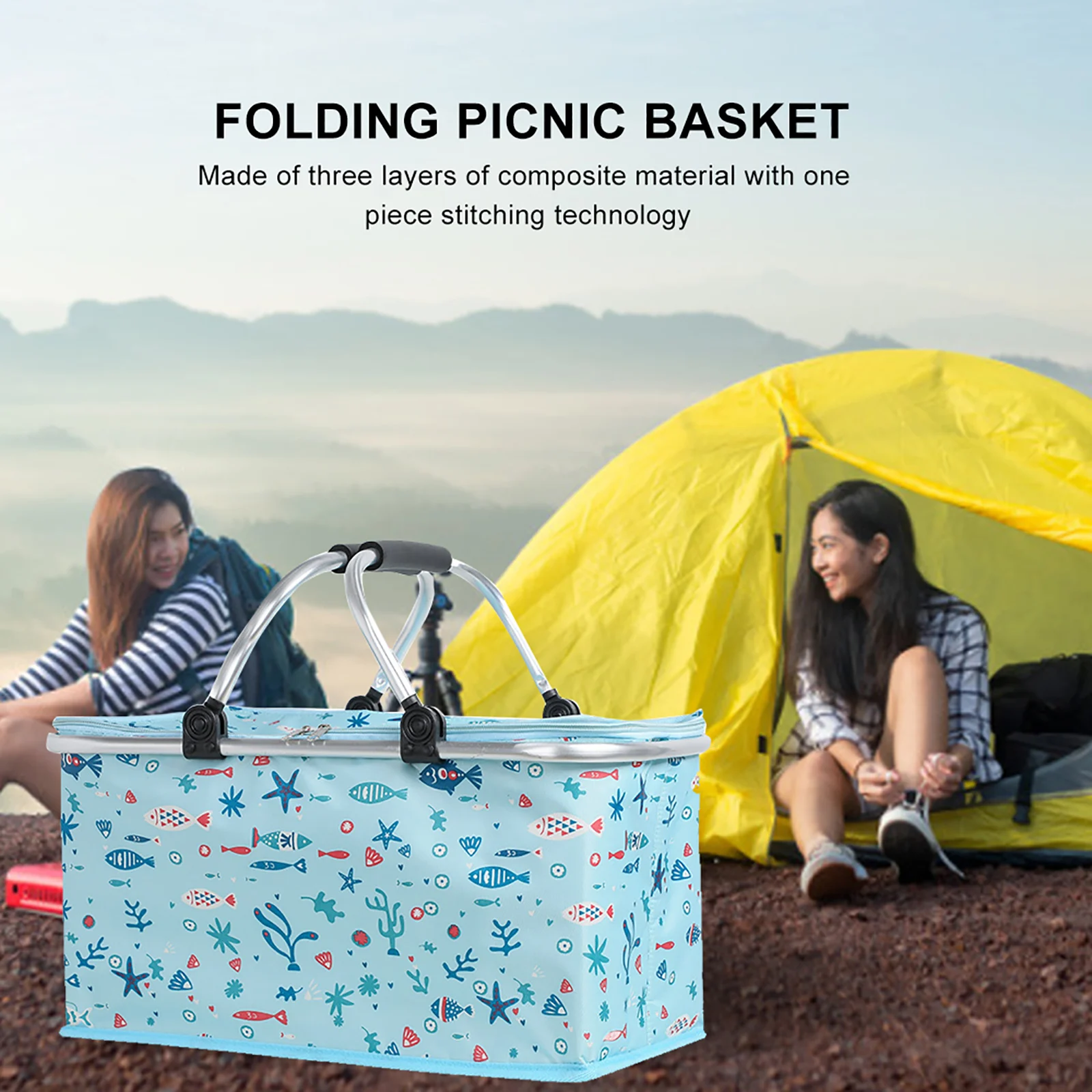 Sac de pique-nique, sac isotherme pliable, sac à repas réutilisable