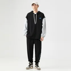 Combinaison de sport pour hommes, nouveau Style, automne et hiver, combinaison tendance, pull ample à capuche 