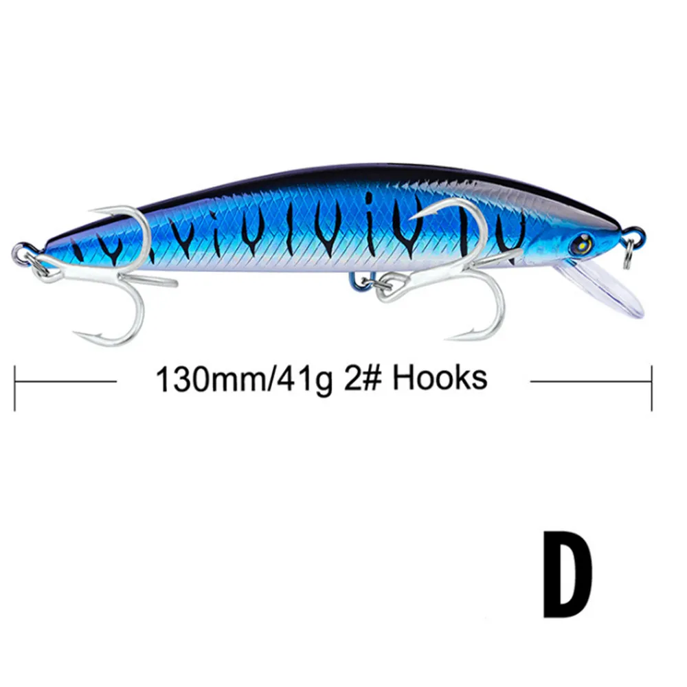 1 шт. большая блесна рыболовная приманка 13 см 41 г Лазерная Тонущая искусственная жесткая приманка 3D глаза рыболовный воблер воблеры японская рыба Pesca - Цвет: D