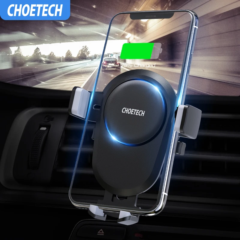 Meilleur CHOETECH Qi chargeur sans fil de voiture pour iPhone 8 X XS Max Samsung chargeur de téléphone portable 10W rapide sans fil voiture support de montage de charge