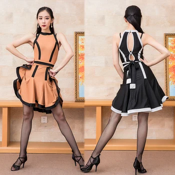 

Latin Dance Dress Women Tango Salsa Cha Cha Ballroom Practice Wear Lady Performance Outfit Samba Rumba Sleeveless Dresses DC4146