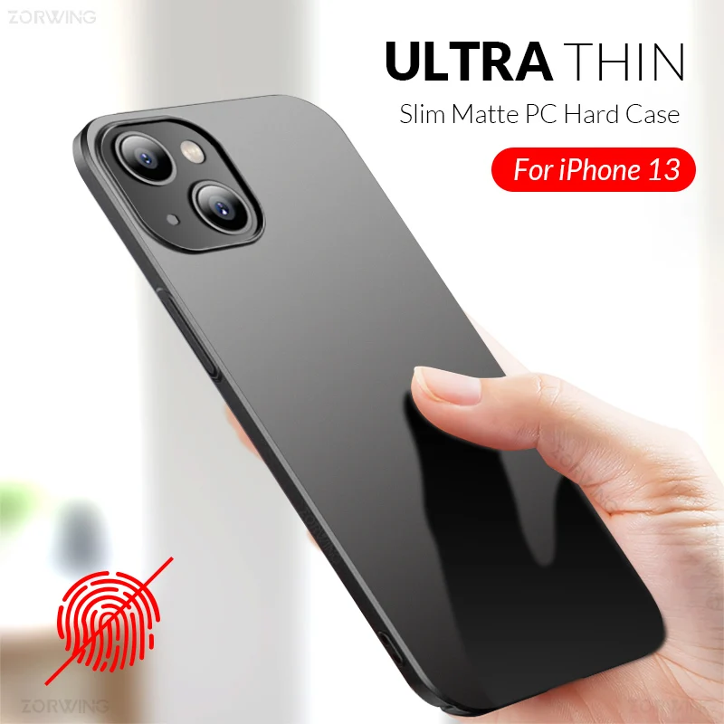 Тонкий чехол для телефона iPhone 13 12 11 Pro Max XS XR 7 8 Plus жесткий матовый из поликарбоната
