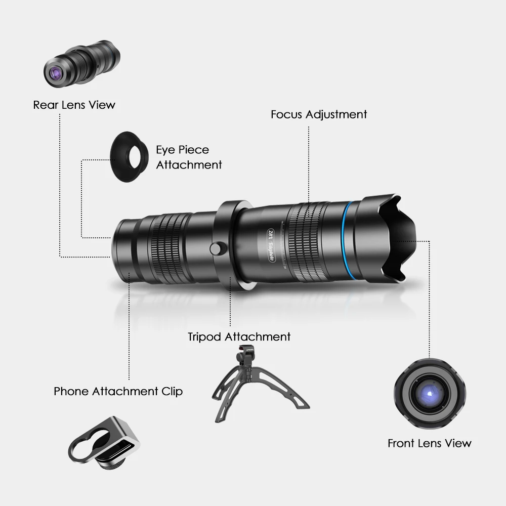 câmera do telefone monocular telescópio para smartphone