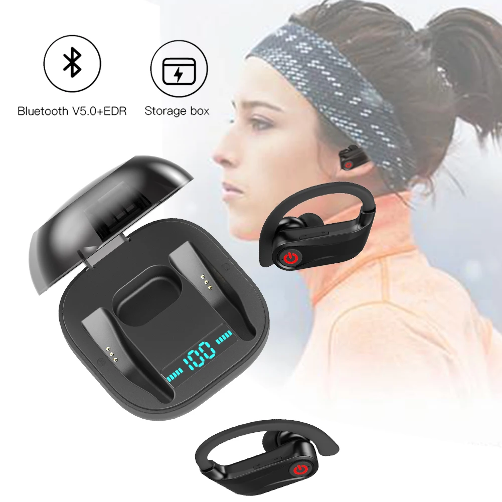 Q62 TWS Bluetooth 5,0 гарнитура беспроводной цифровой дисплей водонепроницаемый беспроводной бинауральные металлические наушники спортивные наушники с микрофоном