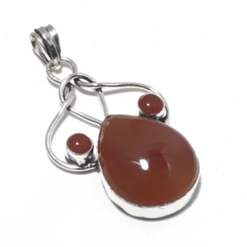 

Genuine Carnelian Pendant Silver , Hand made Women Jewelry gift , P9657