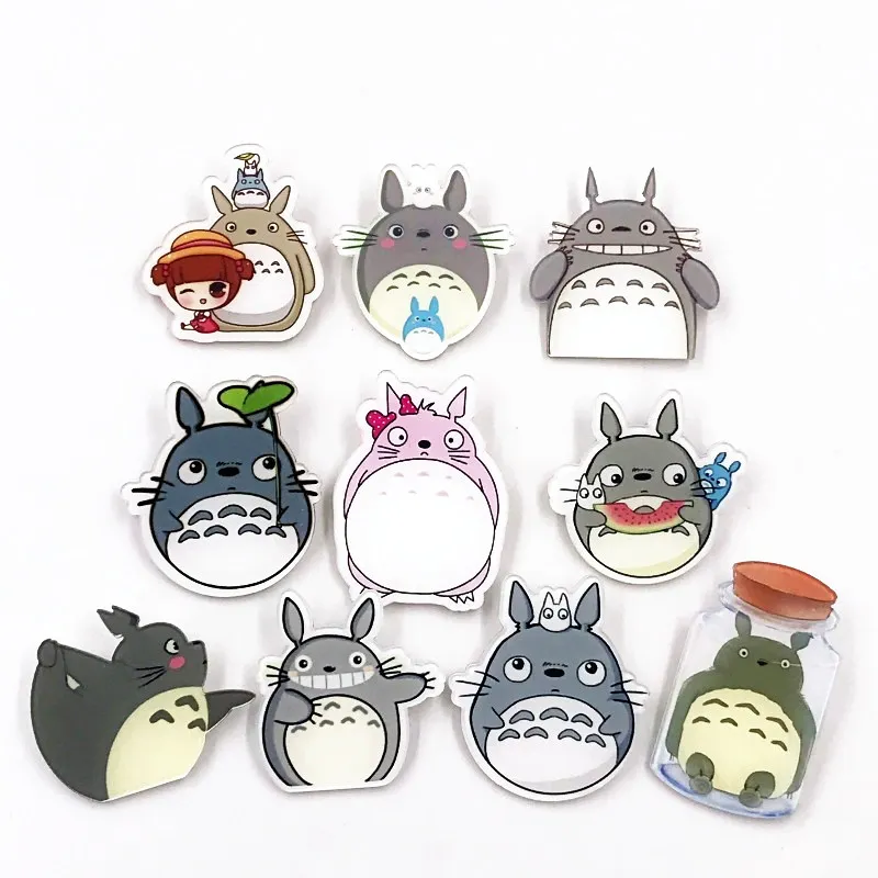 

Wholesale lot 10Pcs Japan Anime Brooch Cloth Badge Tonari my neighbour Totoro Icon Pins Girl Backpack Decor Child Game gift