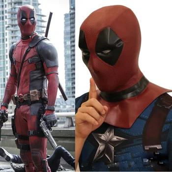 

2018 Deadpool Breathable Latex Mask Full Face Halloween Hood Helmet Halloween Superhero Party Costume Cosplay Prop