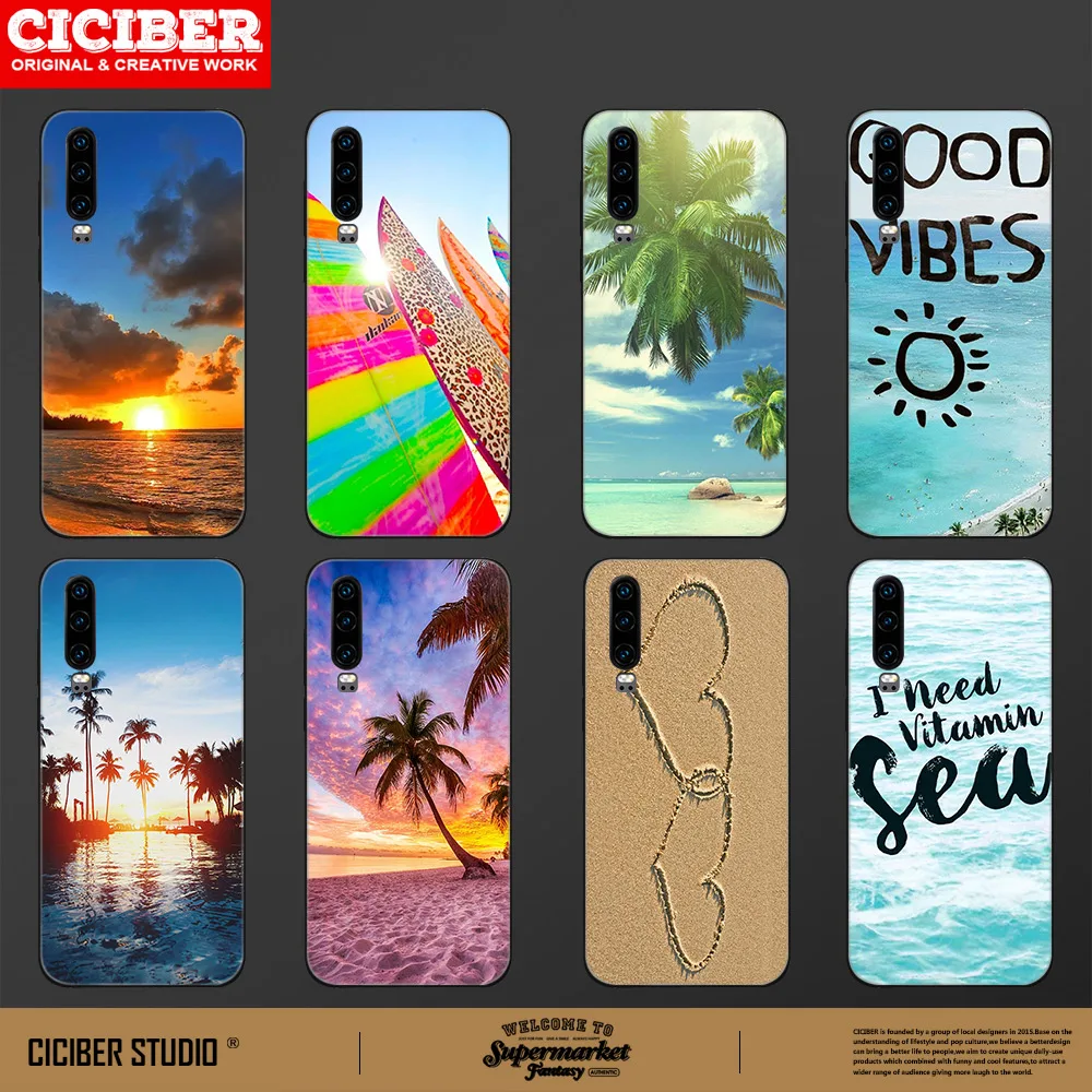 

Sunset Beach Case for Huawei P40 P30 P20 Pro Lite Mate 30 40 20 Lite Pro Honor 30 20 10 9X Pro Lite P Smart 2020 TPU Cover Capa