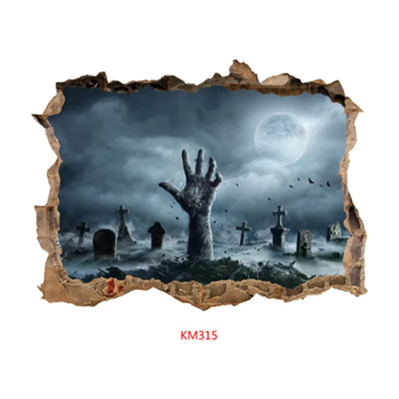

Halloween Window Stickers Glass Sticker Removable Horror Room Home Decorations Scary Wall Stickers Art Mural Decor Sticker