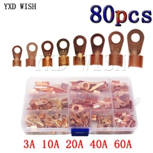 

80pcs Copper Battery Cable Connector Terminal Open Lugs Wire Terminals Mayitr OT-3A OT-10A OT-20A OT-40A OT-60A Wire Terminals
