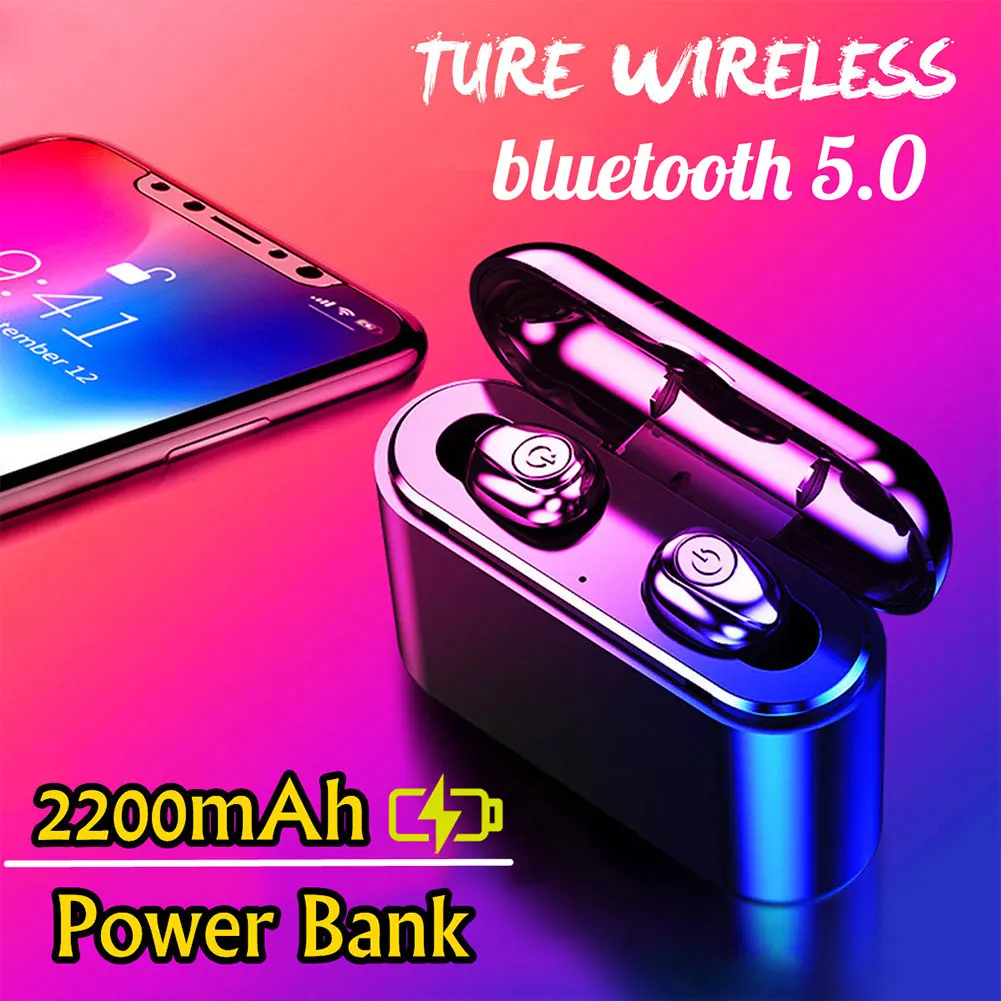 Беспроводная мини-гарнитура Bluetooth 5,0, водонепроницаемые наушники-вкладыши 2200 мАч для мобильного телефона GK8899