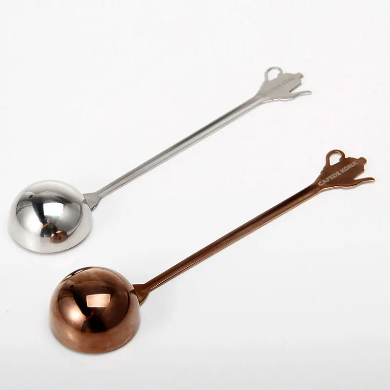 Мерная ложка из нержавеющей стали, форма чайника, длинная ручка, ложка для кофейного бара, инструмент, легко измеряемый, кофейные зерна/кофейный порошок