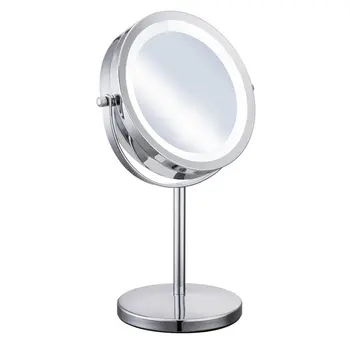 

Portable Size 5X Magnification Facial Makeup Cosmetic Mirror Round Shape LED Light Women Desktop Makeup Mirror 2018 Hot New